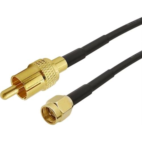 RF TV Type male straight to SMA male straight for RG174 Pigtail Coaxial Cable SMA Male to RCA Male TV Cable 50ohm