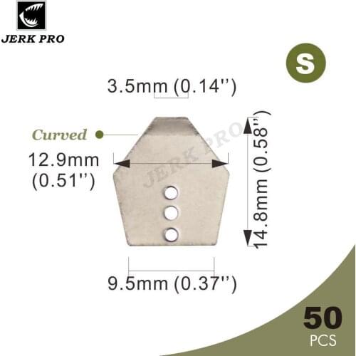 JERK PRO 50PCS Size S Stainless Steel Chatter Blades Make Jig Dance Fishing Lures Parts Tackle Craft Accessories