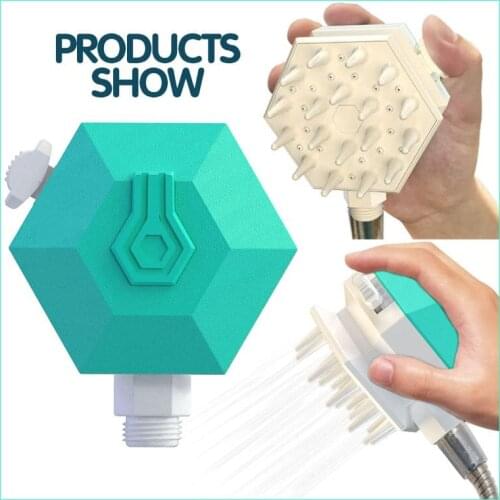 Hexagonal Pet Grooming Shower Brush 2-in-1 Pet SPA Massage Soft Pet Shower Hair Grooming Dog Cleaning Tool Pet Supplie