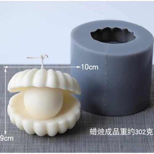 3D Pearl Shell Shaped Silicone Candle Mold BigAroma Seashell Soap Wax Melt Plaster Handmade Art Craft Mould Decoration Tools