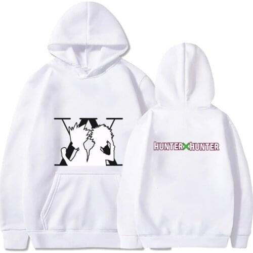 Kawaii Hunter X Hunter Hoodies Men Women Short Sleeve Sweatshirt Killua Zoldyck Anime Manga Black Hoodies Bluzy Tops Clothes