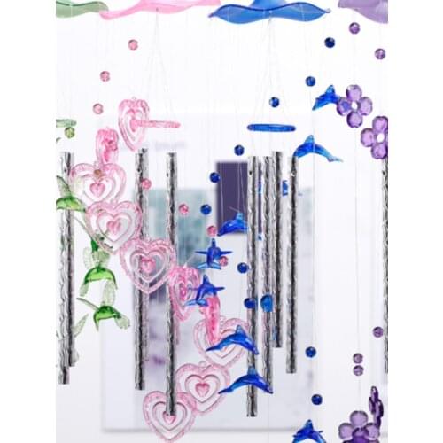 Home Decoration Hanging WindChimes For Kids Birthday Gift Door Garden Crystal Dolphin Wind Chimes Teen Room Decoration