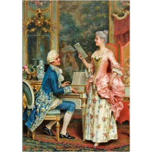Needlework for embroidery DIY DMC High Quality - Counted Cross Stitch Kits 14 ct Oil painting - The Singing Lesson