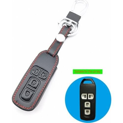 High quality leather motorcycle key case cover set for Honda n-one N-BOX N wagon Plus 2018 new 4 buttons keypad shell