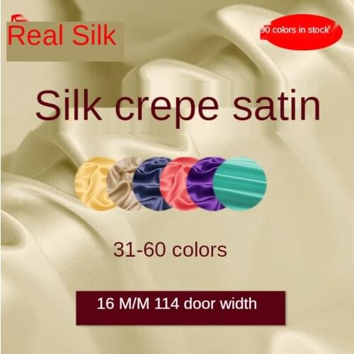High-grade Chinese Mulberry Silk Pure Real Crepe Fabric for Cheongsam Dress Skirt Natural Fabrics Meter Thin Brocade Red White