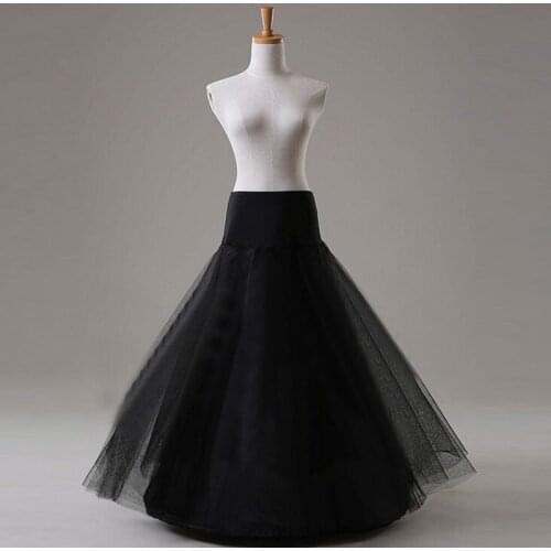 White or Black Tulle Petticoat Bridal Wedding Long Dress Crinoline Women Petticoat Girls Skirt Pettycoat