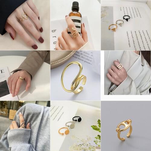 Vintage open ring for women punk hip hop adjustable ring fashion jewelry best gift