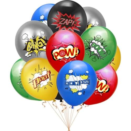 10Pcs Super Hero Spiderman Hulk Balloon Theme Latex Balloons Kids Birthday Party Decoration Baby Shower Iron Man Balloons Toys