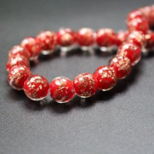 10pcs/lot 10mm Lampwork Glass Beads Glass Boutique beads Red Color With Shinning Sand for earring necklace making