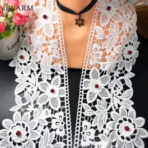 10yard 13cm 3d Lace Fabric With Red Beads Handmade Arts Craft Sewing Trim Window Curtains Wedding Ribbon Women Skirt Accessories