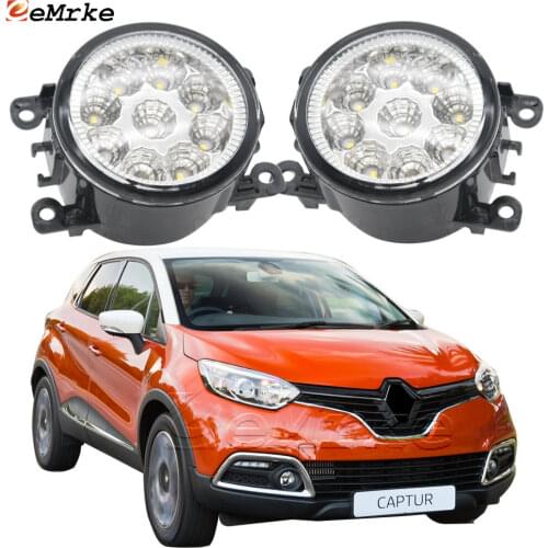 2PCS Car Styling 9-Pieces LED Fog Light Lamp for Renault Captur 2013-2015 2016 for Samsung QM3 H11 12V Halogen Fog Lights DRL