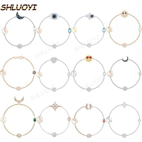 2020 fashion jewelry swa1: 1 exquisite star moon palm smiling face female magnetic buckle Bracelet Charm series
