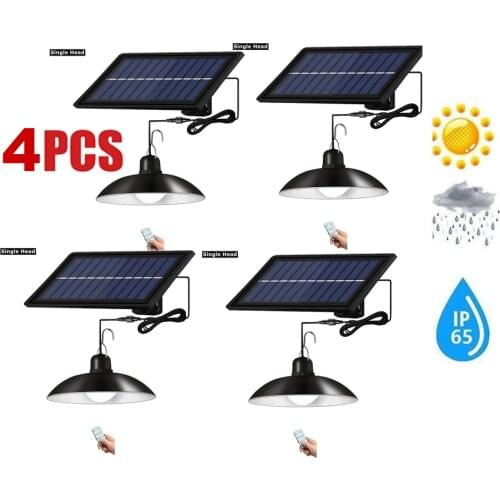4pcs remote 30 led 2 head Retro Lampshade Solar Shed Lights Outdoor Indoor Solar Pendant Light Lamp For Camping Waterproof Light