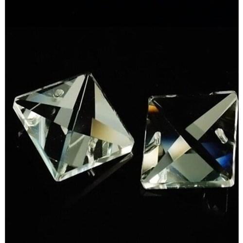 50pcs/lot 14mm/16mm/18mm/22mm Crystal Chandelier Prism Square Beads With Two Holes Of Lamp Chandelier Accessories