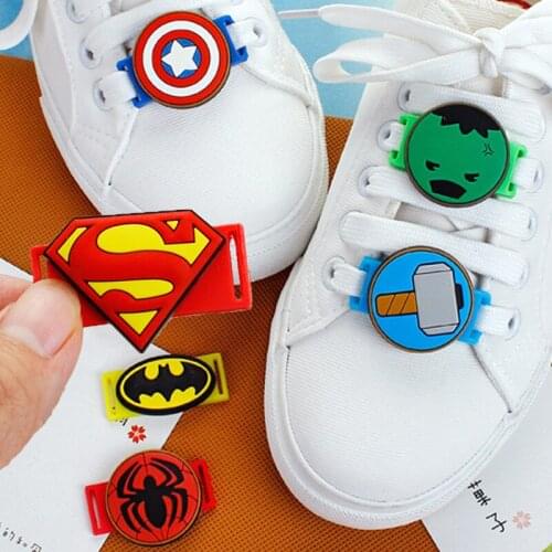 1Pcs Marvel Legends Avengers PVC Shoelace Charms Decoration Sneakers Shoes Lace SpiderMan Anime Charms Decoration Sneakers Toys