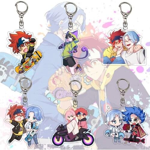 Anime SK8 The Infinity Keychain Miya RekI Snow Cherry Blossom Key Chain Two Sided Acrylic Key Ring Cosplay Bag Car Accessories