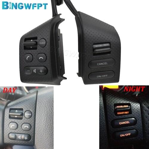 Car Accessories Steering Wheel Control Buttons For Nissan Livina Tiida Sylphy With Backlight Silver Black Buttons