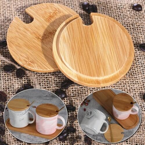 Bamboo Cup Coffee Mug Jar Glass Cans Wooden Lid Bottle Bamboo Cover Glass Jars Ceramic Seasoning Sealed Storage Canning Lids