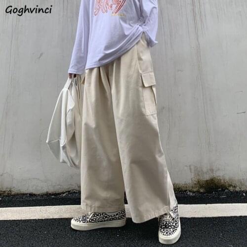 Casual Cargo Pants Women Ins Spring Fall Retro Loose Trousers Womens Harajuku BF Straight Fashion Chic Trendy All-match Bottoms