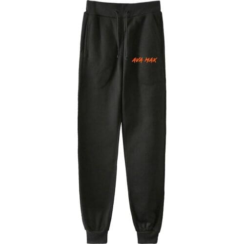 Ava Max Men Women Casual Cotton Sweatpant New Middle Waist Solid Cargo Pants Loose Streetwear Elastic Ankle-Length Trousers