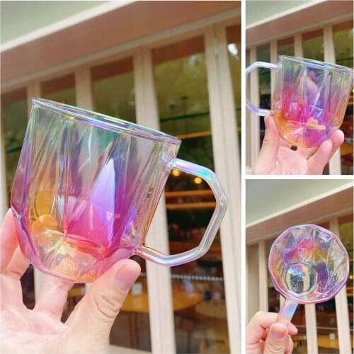 Aurora colorful cup with LOGO ceramic cup osmanthus cup silicone lid heat-resistant glass coffee cup creative mug