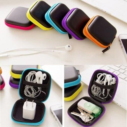 Colorful Carrying Case Box Headset Earphone Earbud Storage Pouch Bag Protective Cover Skin Shell Key & Powerbank Bag Case