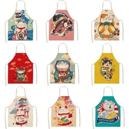 Cartoon Animal Apron For Kitchen Waterproof Cute Lucky Kitchen Accessories Seamless Household Cleaning For Women Elegant Aprons