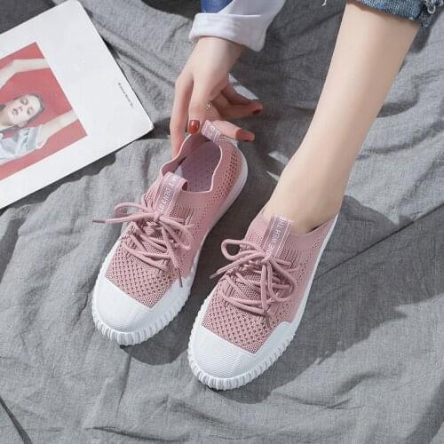 2020 Woman New Spring Mesh Soft Sneakers Breathable Light Casual Women Shoes Sock Vulcanized Footwear Walking Ladies W31-20