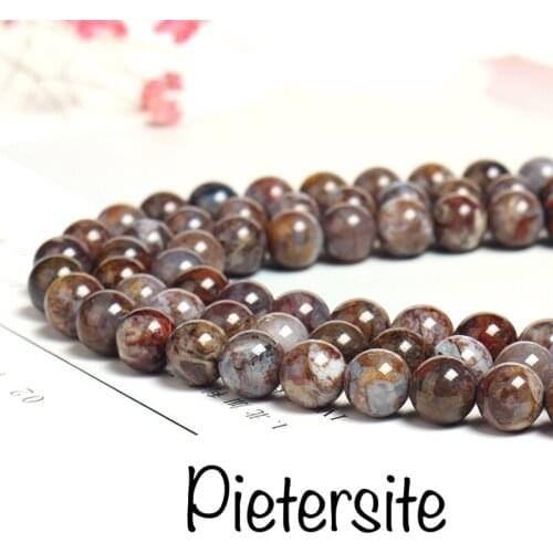 ICNWAY Natural Pietersite 6-10mm Gemstone Beads Round Jewelry Making Necklace Earring Bracelet 15inch