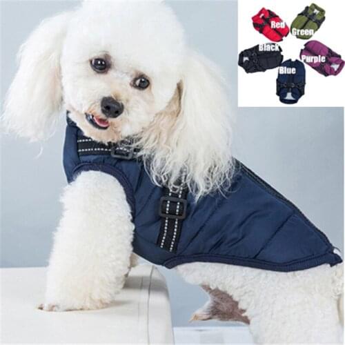 5 Pcs Pet Dog Jacket With Harness Waterproof Cotton Coat Winter Warm Clothes Outfit Vest For Small Medium Dog Wholesale X2