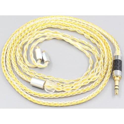 LN007300 8 Core OCC Silver Gold Plated Braided Earphone Cable For Acoustune HS 1695Ti 1655CU 1695Ti 1670SS