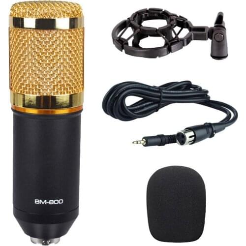BM800 Metal Mesh Studio Home KTV Computer Sound Recording Condenser Microphone Home KTV For Music Player Singing Recorder Mic