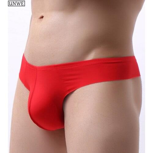 Mens Seamless Ice Silk Translucent Thong Male Breathable Ultra-thin One-piece Underwear Man Soft U-Convex Sexy Pants T-pants