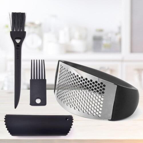 1 Pc Garlic Press Crusher Set Garlic Press Crusher Squeezer Mincer Grinding Slicer Chopper Kitchen Gadget Cleaner Vegetable Tool