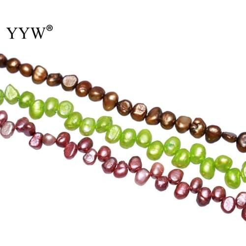 5-6mm Green/Brown Purple Freeform Natural Freshwater Pearl Stone Beads Strand For DIY Necklace Bracelets Jewelry Making Findings