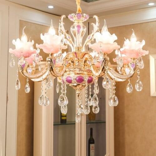 New Golden Crystal Chandelier Lighting Luxury Villa Living Room Dining Room Decoration Chandelier Creative Bedroom Hanging Lamps