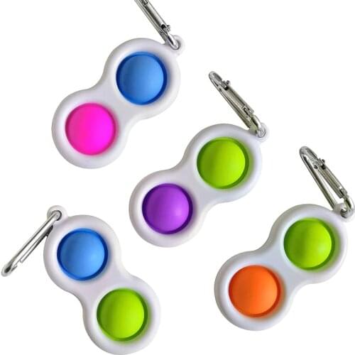 Simple Dimple Key Chain Silicone Finger Toys Early Enducational Press Mini Fingertip Bong Decompression Vent Relief Fidget Toy