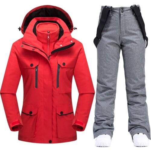 New Winter Ski Suit Women Windproof Waterproof Warm Padded Ski Suit Snowboarding Set Skiing Jacket And Snow Ski Jacket Ski Pants