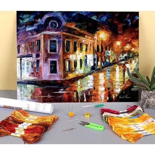 Vibrations Night Printed Canvas 11CT Cross-Stitch Embroidery Kit DMC Threads Knitting Painting Handicraft Handmade Counted