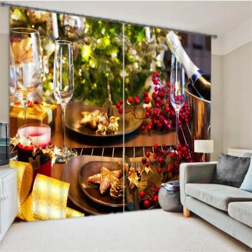 Kitchen Window Luxury 3D Blackout Curtains For Living Room Bedroom Drapes cortinas Rideaux Customized size Hotel Cushions cover