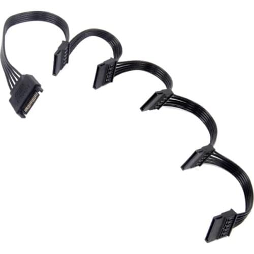 SATA 15pin One for Five Port Sata Hard Drive Power Cord Extension Cable SATA Adapter Connector 1Pc