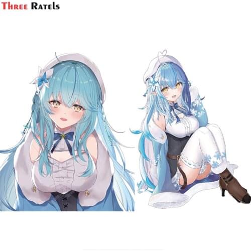 Three Ratels A485 Yukihana Lamy Hololive Anime Cartoon Car Sticker Vinyl Materal Waterproof Protected Auto Accessories Decorate