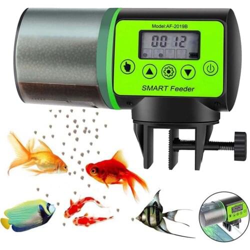 Smart Automatic Pet Fish Feeder Aquarium Feeder Fish Tank Auto Feeding Dispenser with LCD Indicates Timer Aquarium Accessories