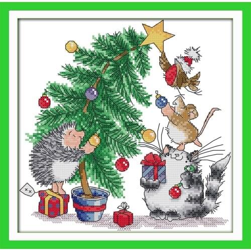 Everlasting Love Christmas Gift Ecological Cotton Chinese Cross Stitch Kits Counted Stamped 14CT And 11CT New Sales Promotion