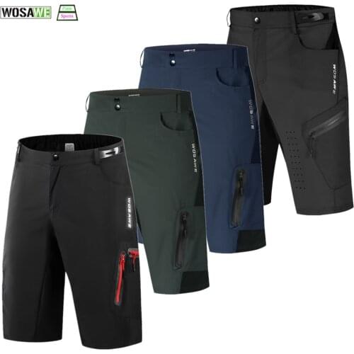 WOSAWE MTB Bicycle Shorts Breathable Loose Outdoor Sports Mountain Bike Mens Cycling Riding Running Shorts Trousers
