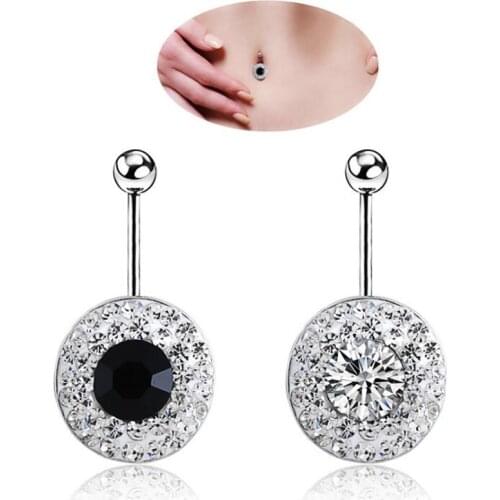 Hot selling puncture jewelry Belly piercing Navel Ring exquisite fashion inlaid drill round navel nail belly button jewelry