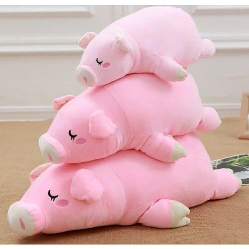 [Funny] 40~60cm Baby Lovely Plush Animal Lying down sleeping pink Pig Dolls Soft PP Cotton Stuffed Hold Pillow Toy girl gift