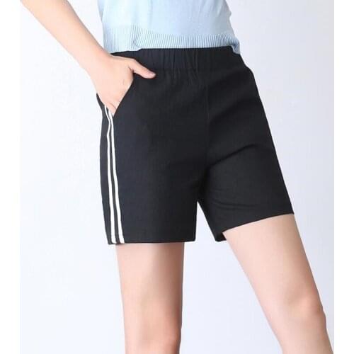 2020 Women Shorts Solid Short Femme Pocket Linen Summer Shorts Casual Loose Waist Shorts Plus Size M-7XL