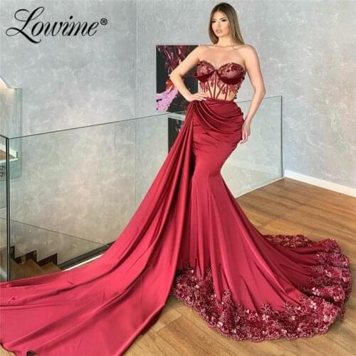 Robe De Soiree Illusion Lace Applique Mermaid Evening Dresses Custom Made Long Formal Dubai Middle East Prom Party Gowns 2021