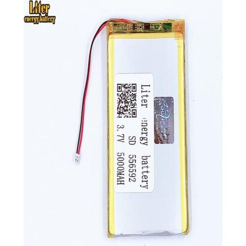 1.25MM 2pin connector 556592 5000mAh lipo lithium polymer rechargeable e-books GPS PDA Recreational machines power bank